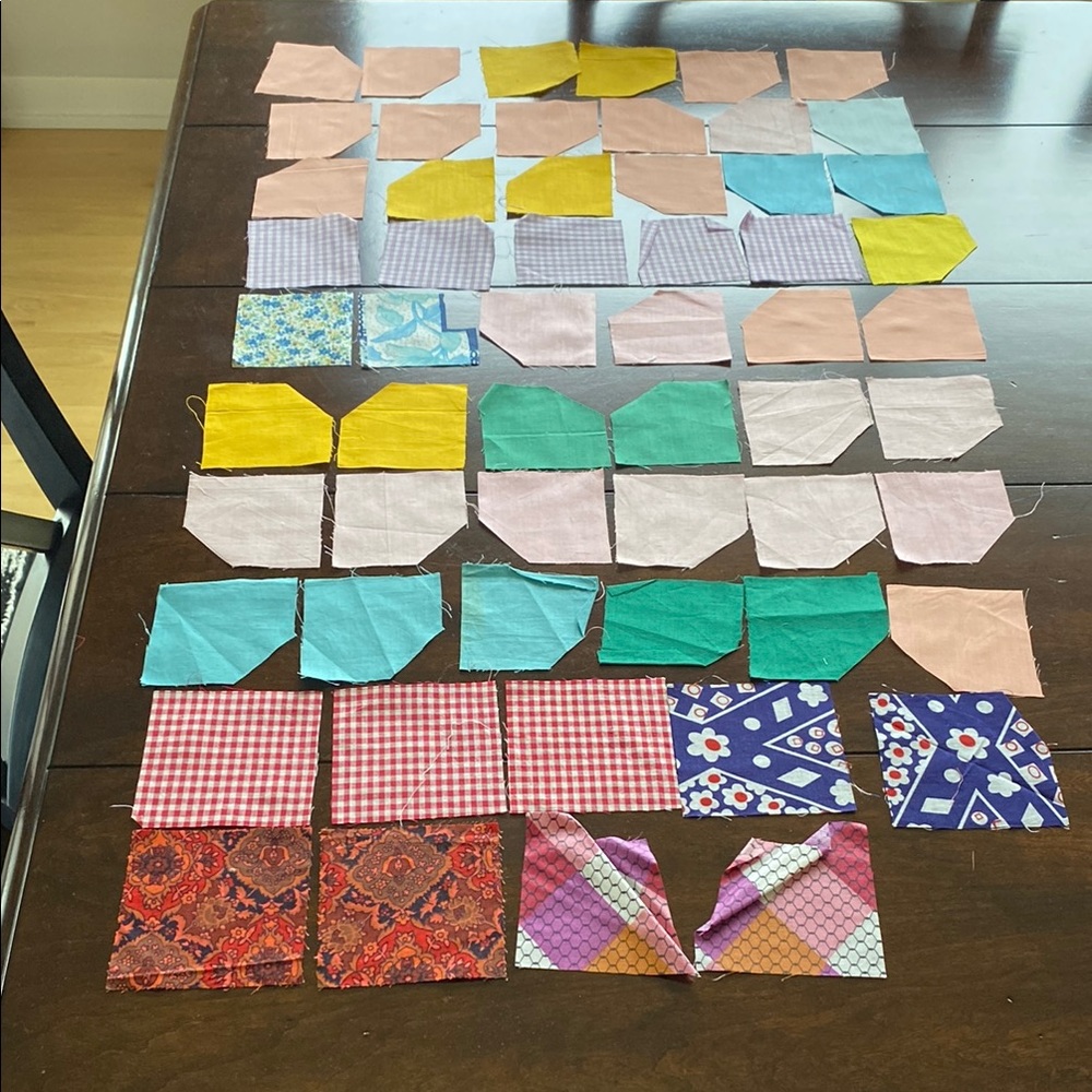 58 Vintage Colorful Quilting Fabric Scraps!